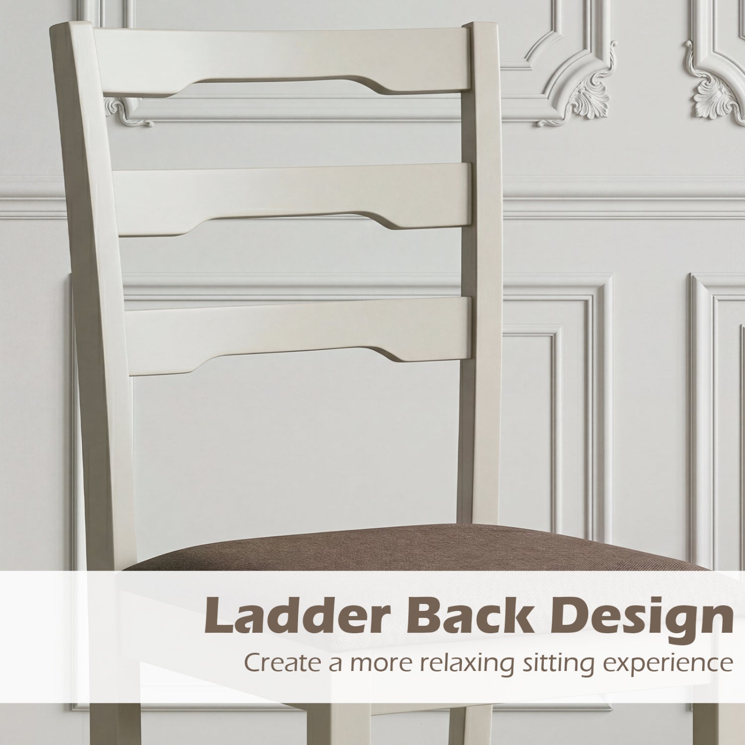 Upholstered Dining Chairs Set of 2 with Wood Frame