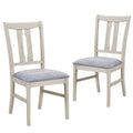 Set of 2 Wooden Upholstered Dining Chairs with High Curved Back