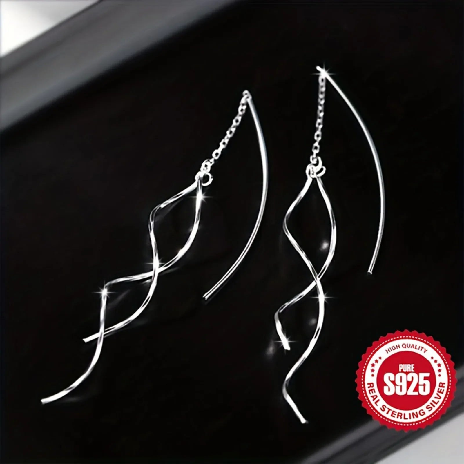 Elegant Crossed Wave S925 Silver Earrings for Women Suitable for Daily Commuting And Various Occasions Gift Essential