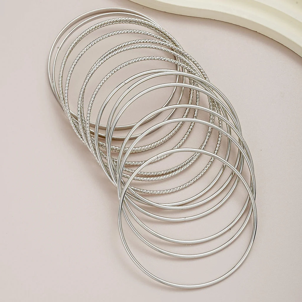 14 Pcs Trendy Exaggerated Metal Bracelet Set For Women Boho Thick Charm Curb Cuban Bracelet Bangles Fashion Jewelry Gift 2024