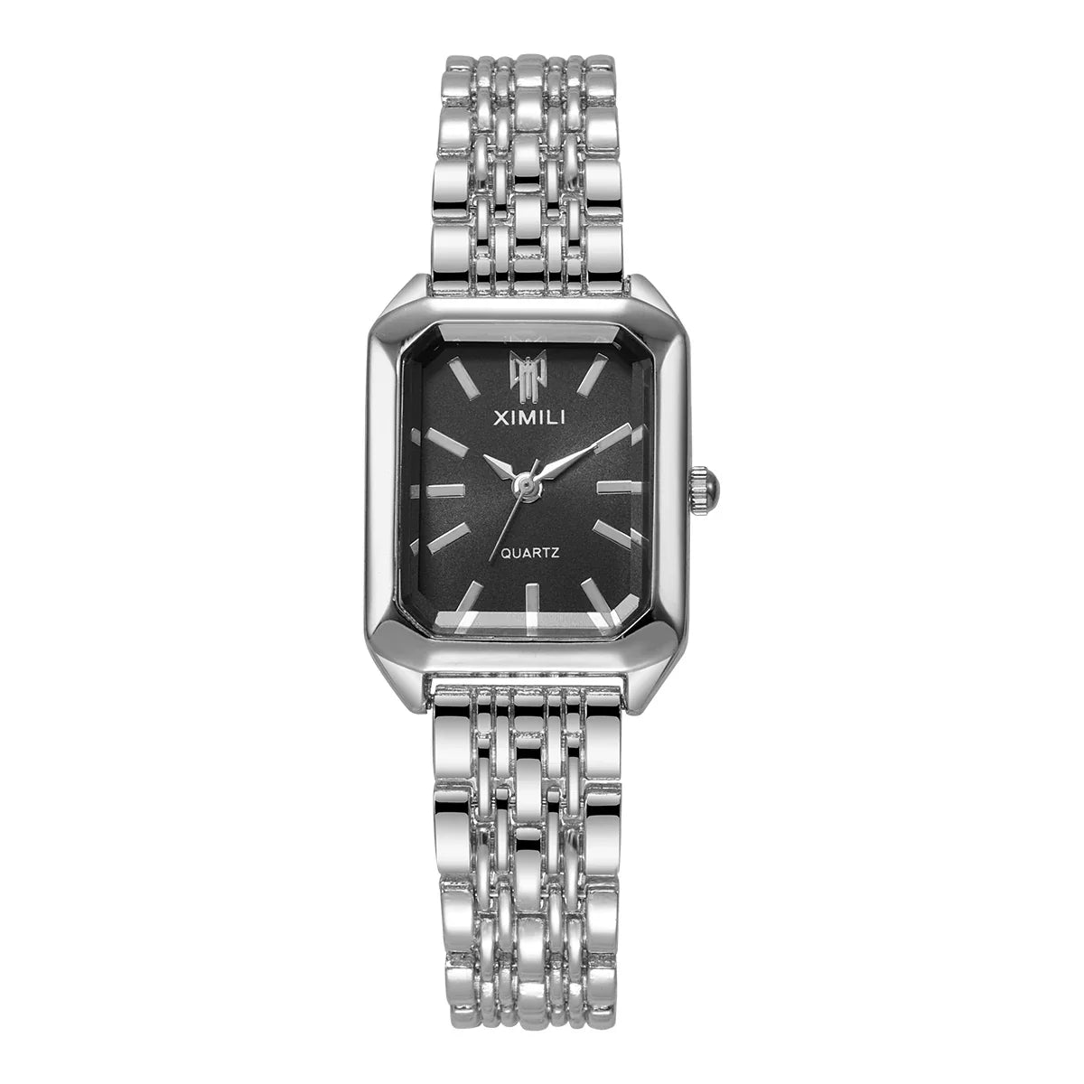 1/2/4PCS  Elegant Rectangle Woman Quartz Watch Luxury Stainless Steel Band Ladies Wristwatches Reloj Mujer（Without Box）