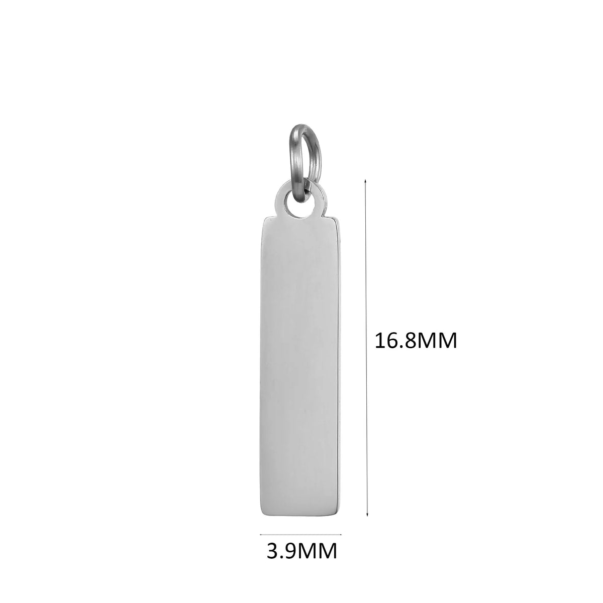 10PCS Custom Logo Tags Stainless Steel Charms for Necklace Bracelets 6 sizes to choose