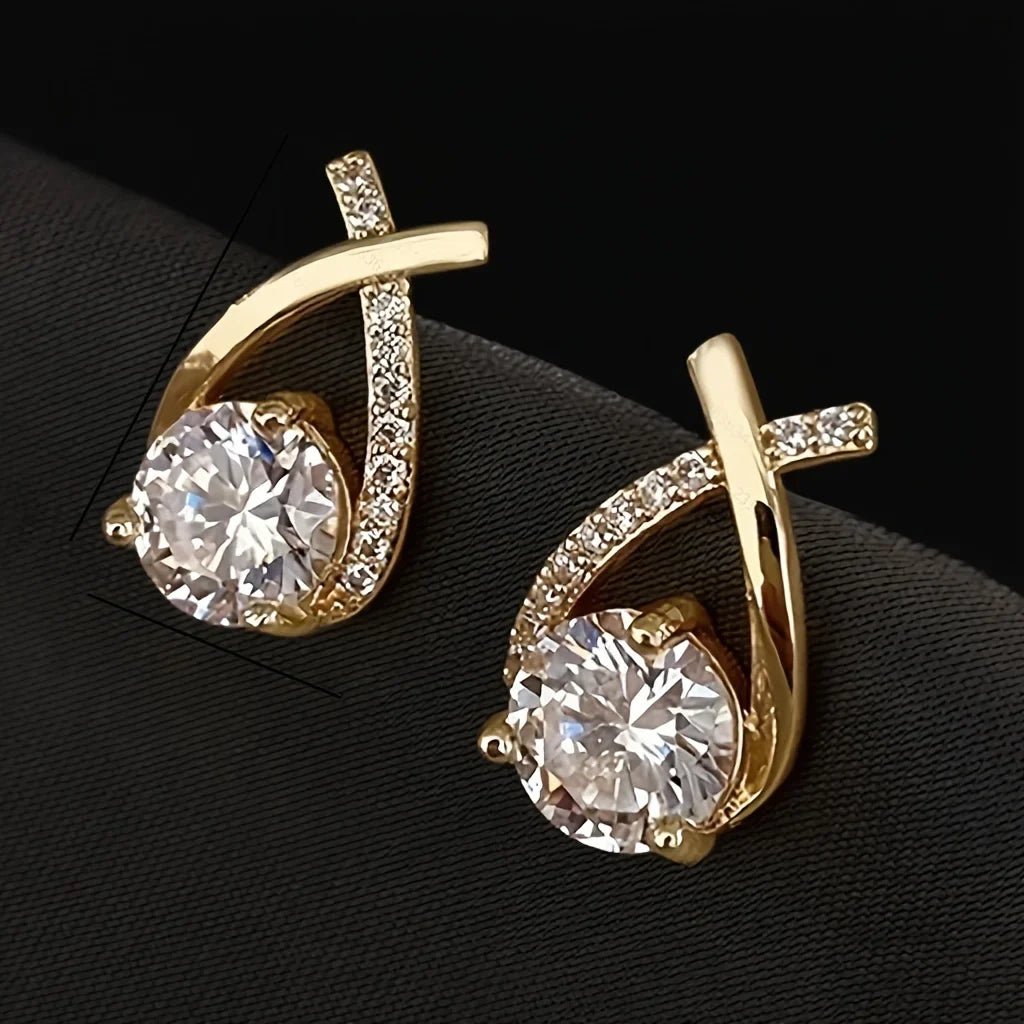 1 pair of luxurious and fashionable twisted S925 silver droplet cube earrings for decoration