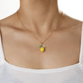 1 exquisite and cute resin lemon flower pendant necklace, simple and versatile, fruit collarbone chain, neck chain