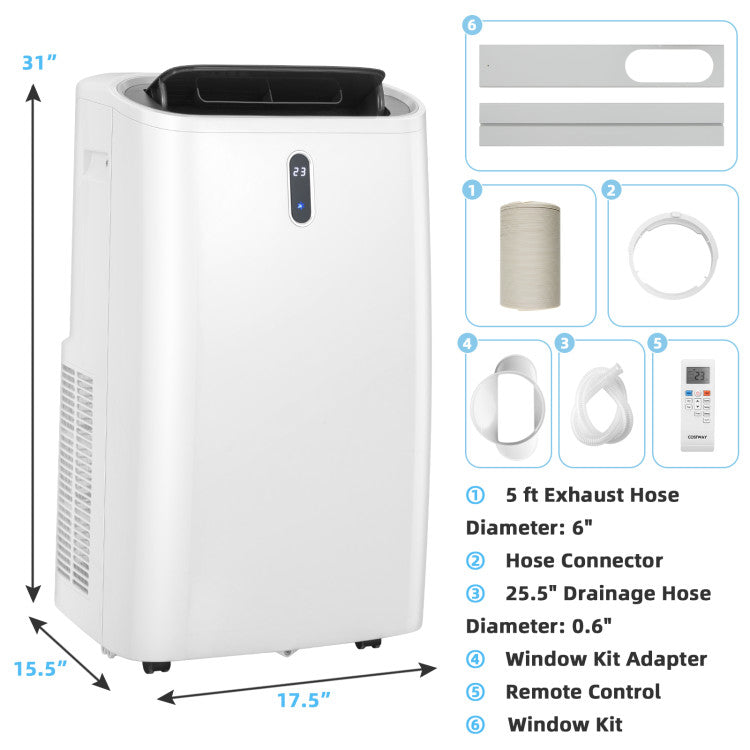 14,000 BTU Smart Portable AC – App & WiFi