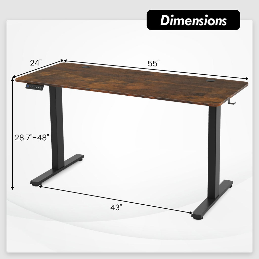 Standing Desk 55x24 Inch with Memory Height Settings