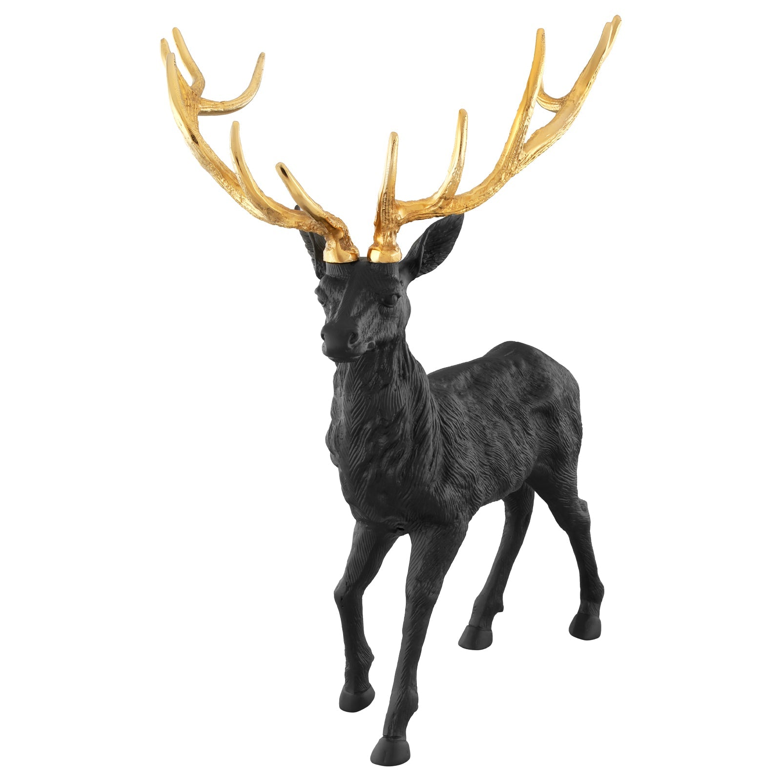 Standing Reindeer Statue Aluminum Deer Sculpture for Indoors Christmas Decor