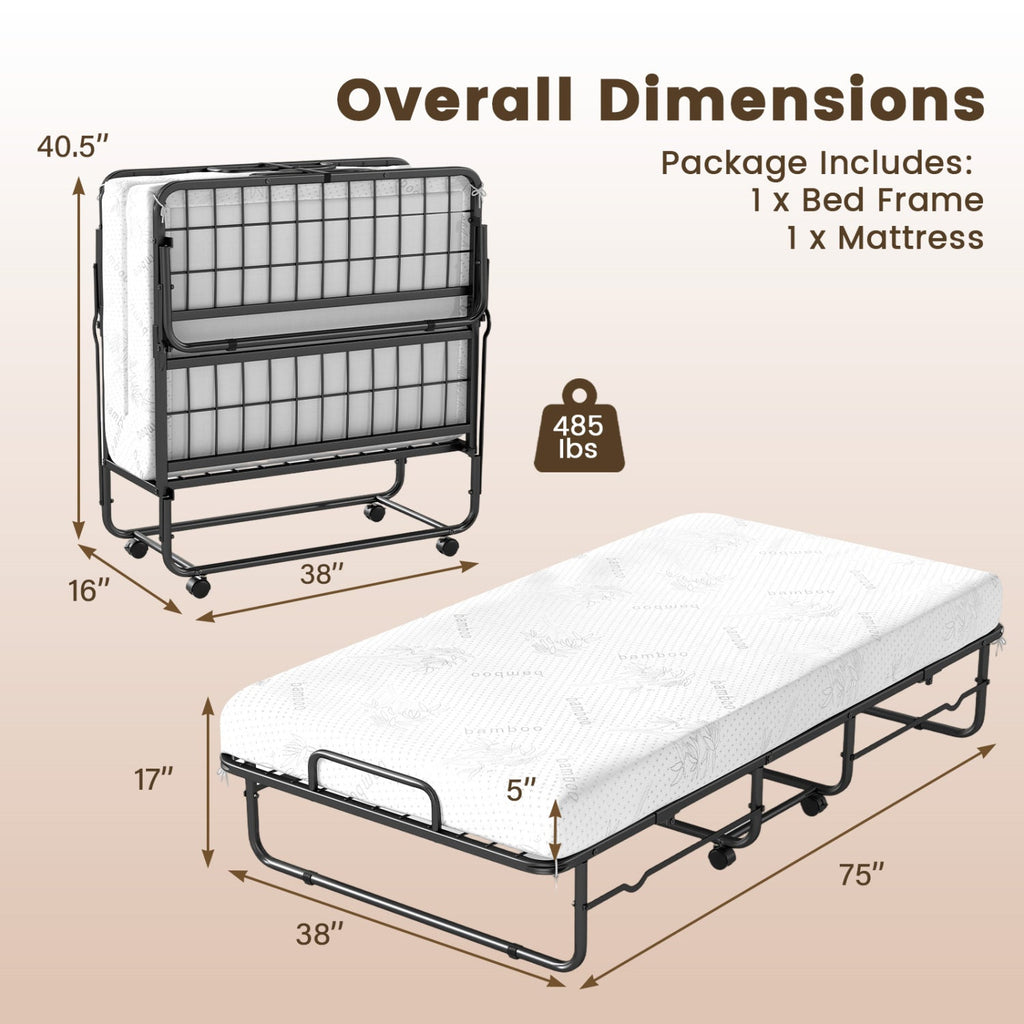 Twin Size Folding Bed with 5
