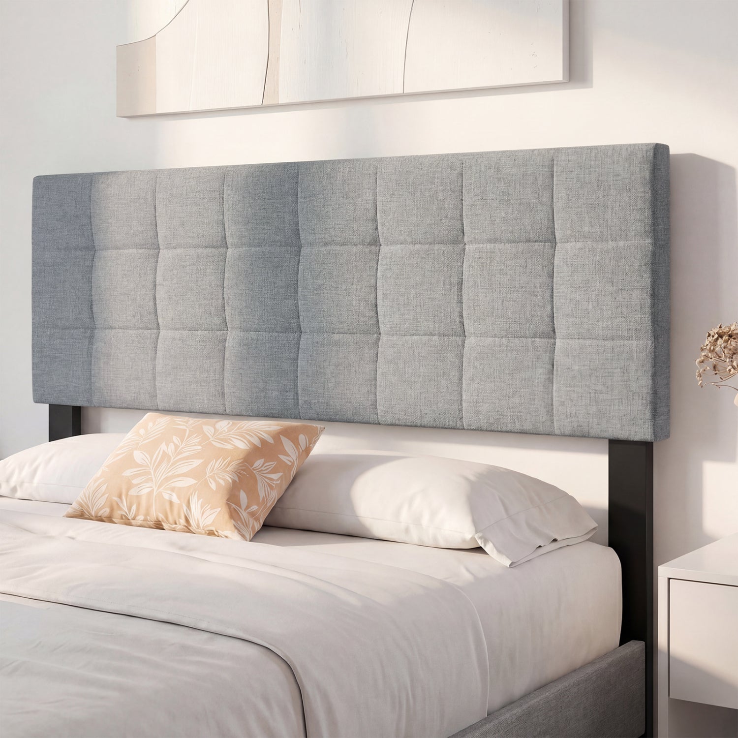 Upholstered Headboard Queen/Full Size with Adjustable Legs