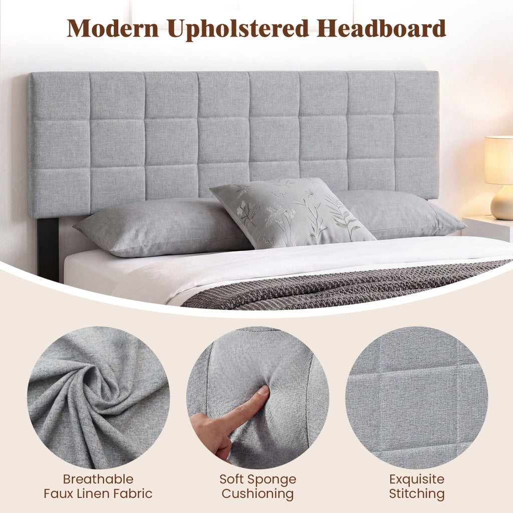 Upholstered Headboard Queen/Full Size with Adjustable Legs
