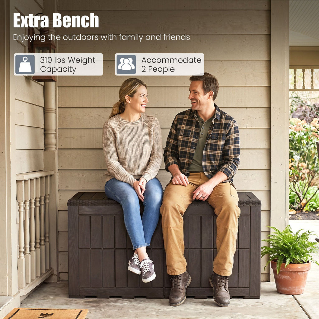 100 Gallon Outdoor Deck Box with Lockable Lid