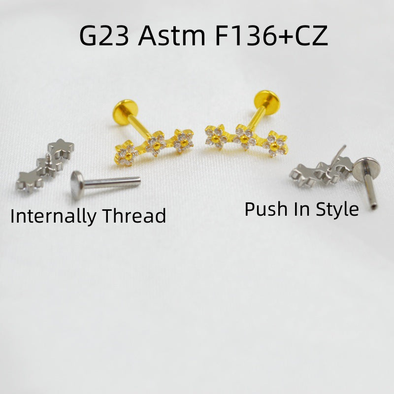 Titanium Alloy F136 Piercing Jewelry Ear Bone Stud