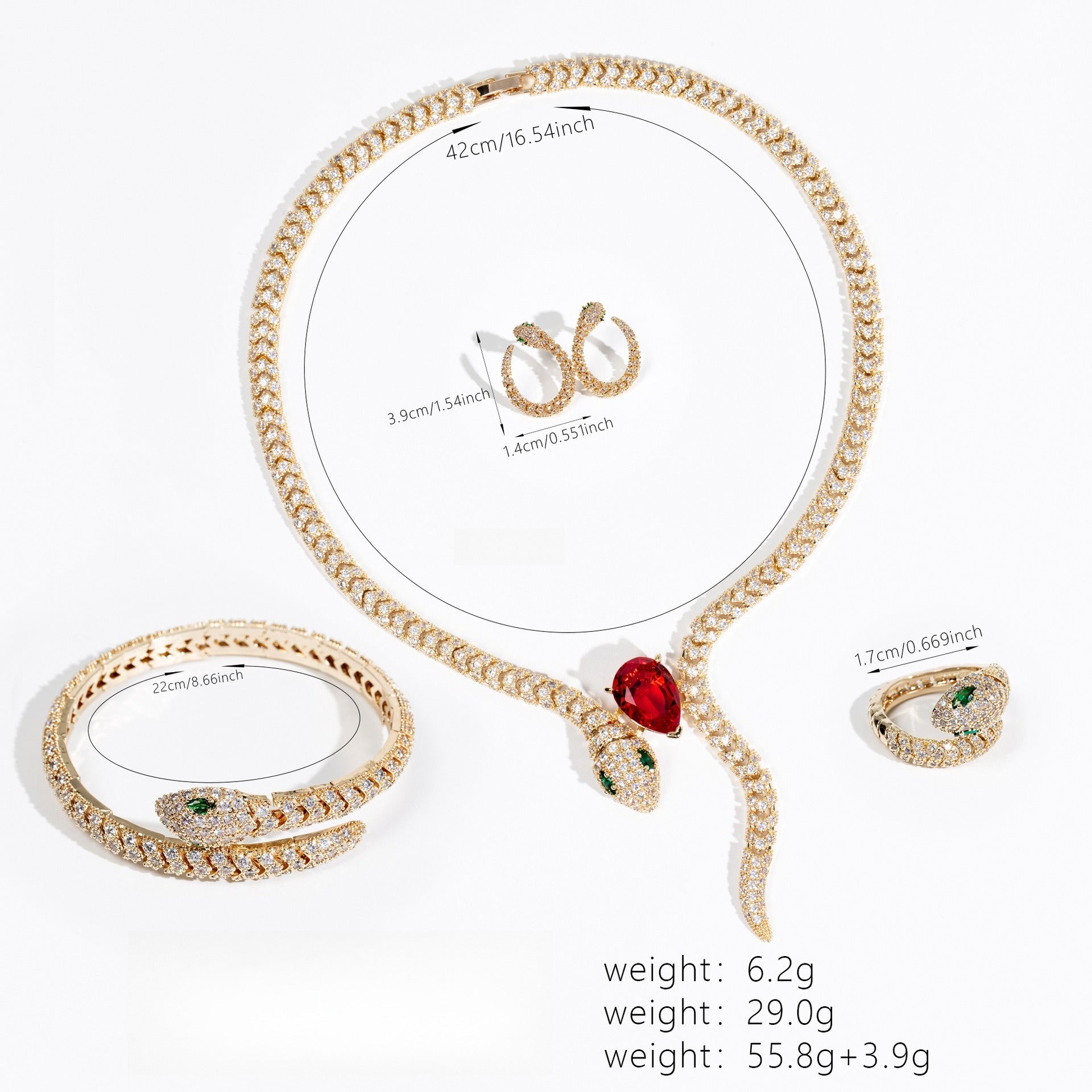Stylish Retro Snake Necklace Set