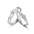 S999 Pure Silver Bind Your Love Couple Rings, Niche Design, Premium Light Luxury Pair Rings, Valentine's Day Gift