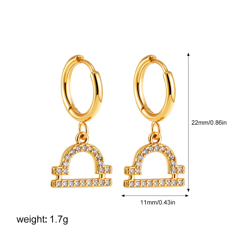 Zodiac Micro Paved Zircon Earrings