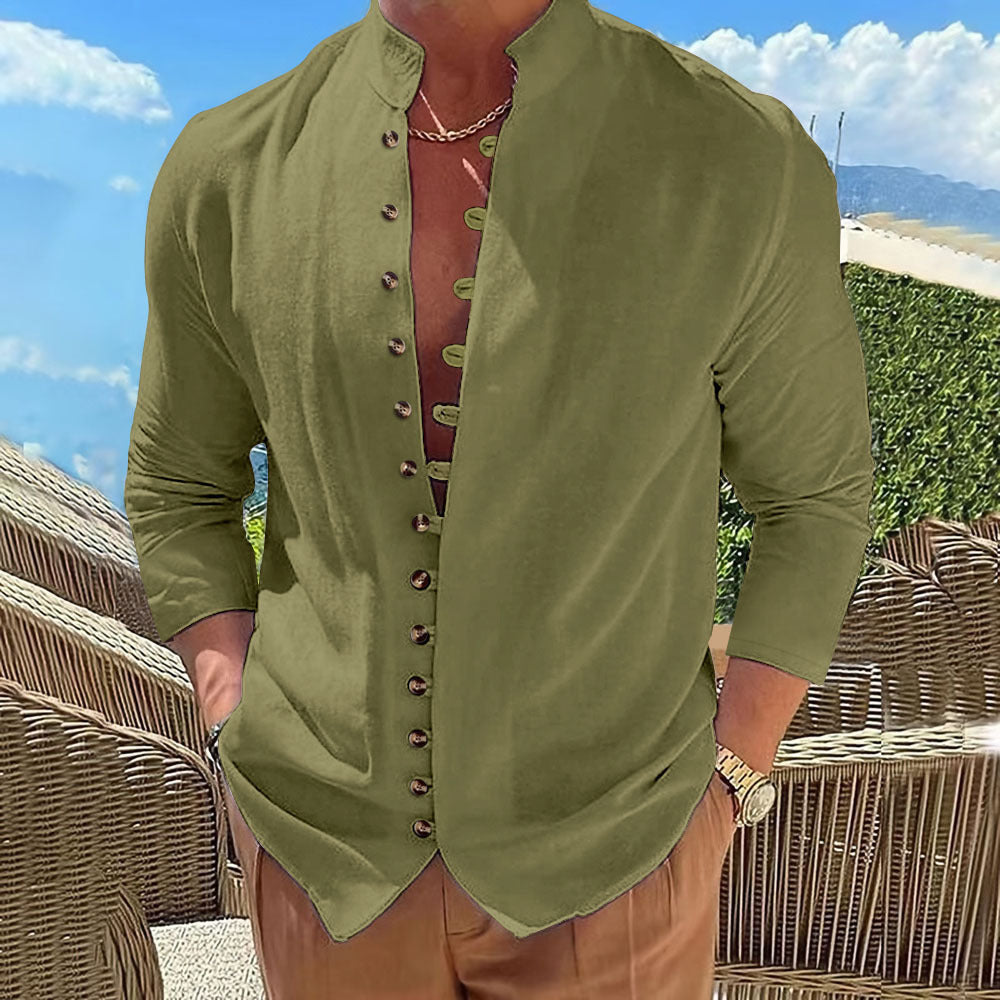 Retro Cotton-linen Casual Loose-fit Long-sleeve Shirt