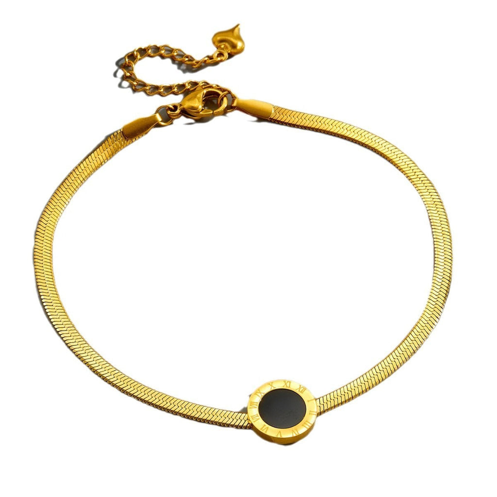18K gold light luxury exquisite Roman numeral bracelet