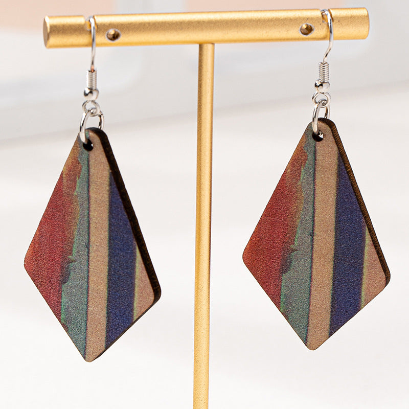 Retro Simple Diamond-Shaped Womens Earrings