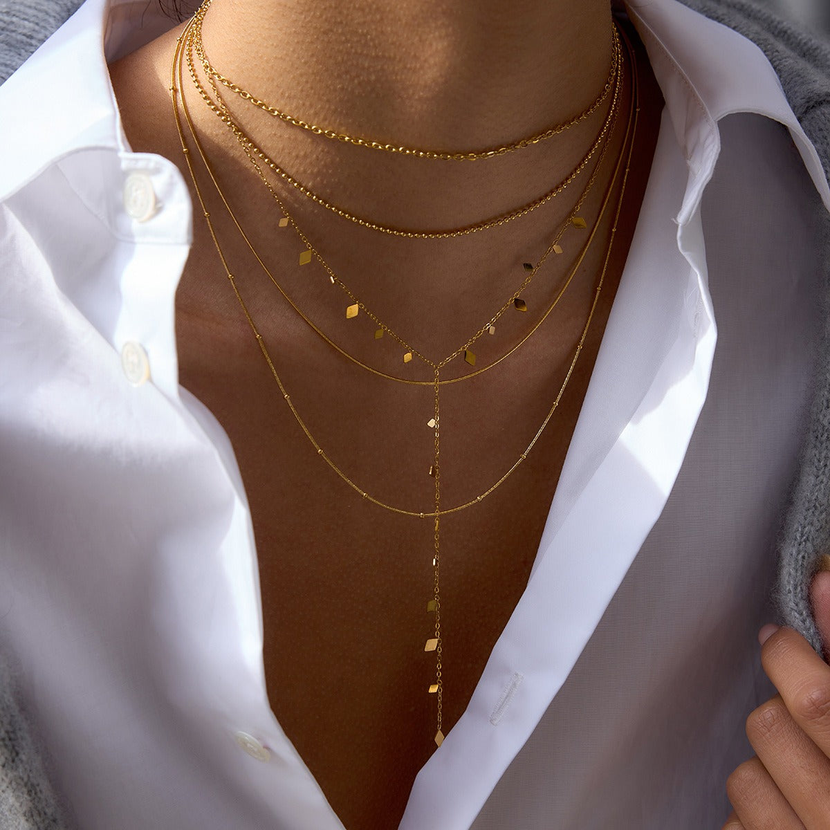 18K gold layered necklace