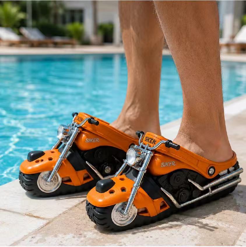 Funny Motorcycle-shaped Slippers Mens Style