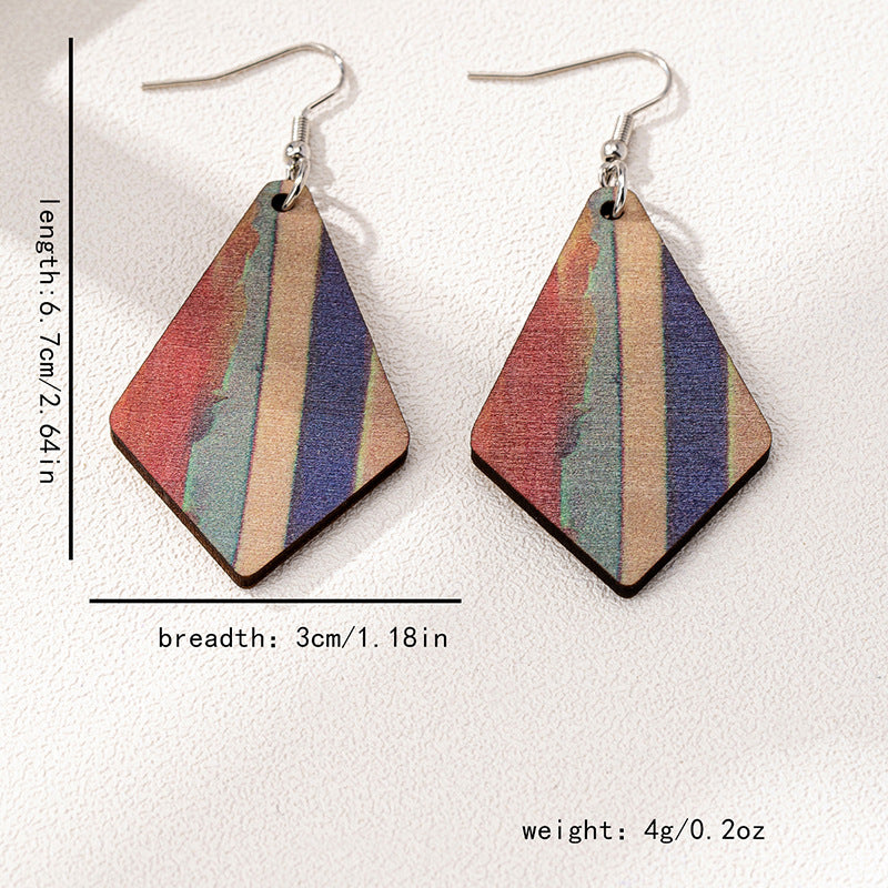 Retro Simple Diamond-Shaped Womens Earrings