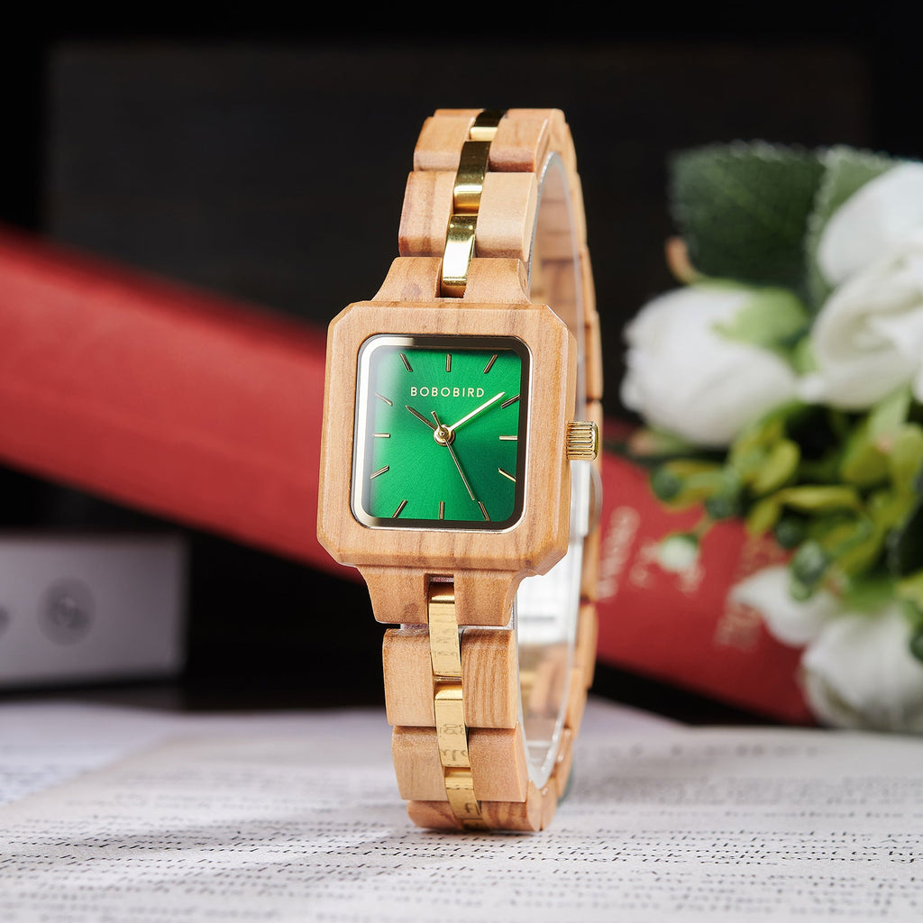 Wooden Wooden Watch Womens Three-Color Quartz Watch