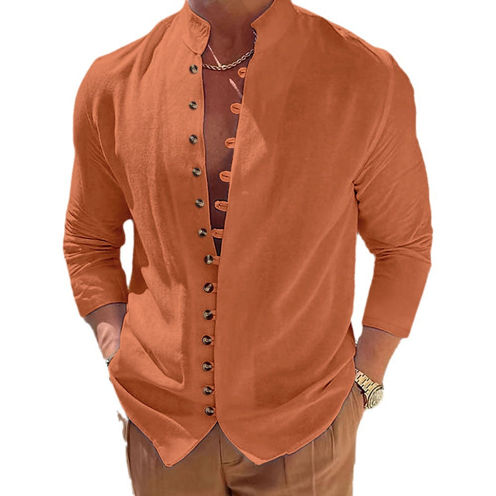 Retro Cotton-linen Casual Loose-fit Long-sleeve Shirt