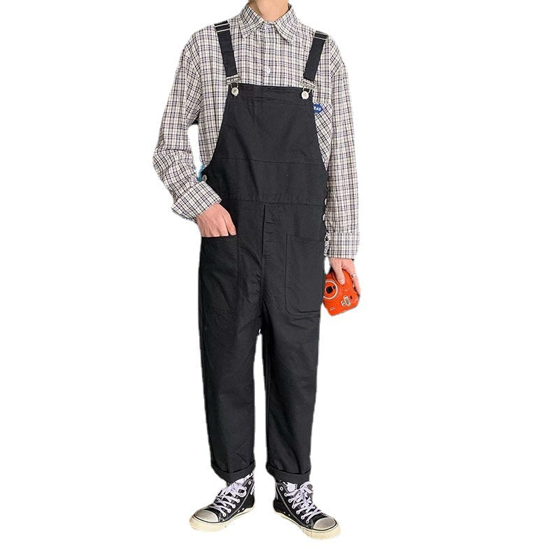 Men's Loose-Fit Stylish Multi-Pocket Jumpsuit With Suspender Straps