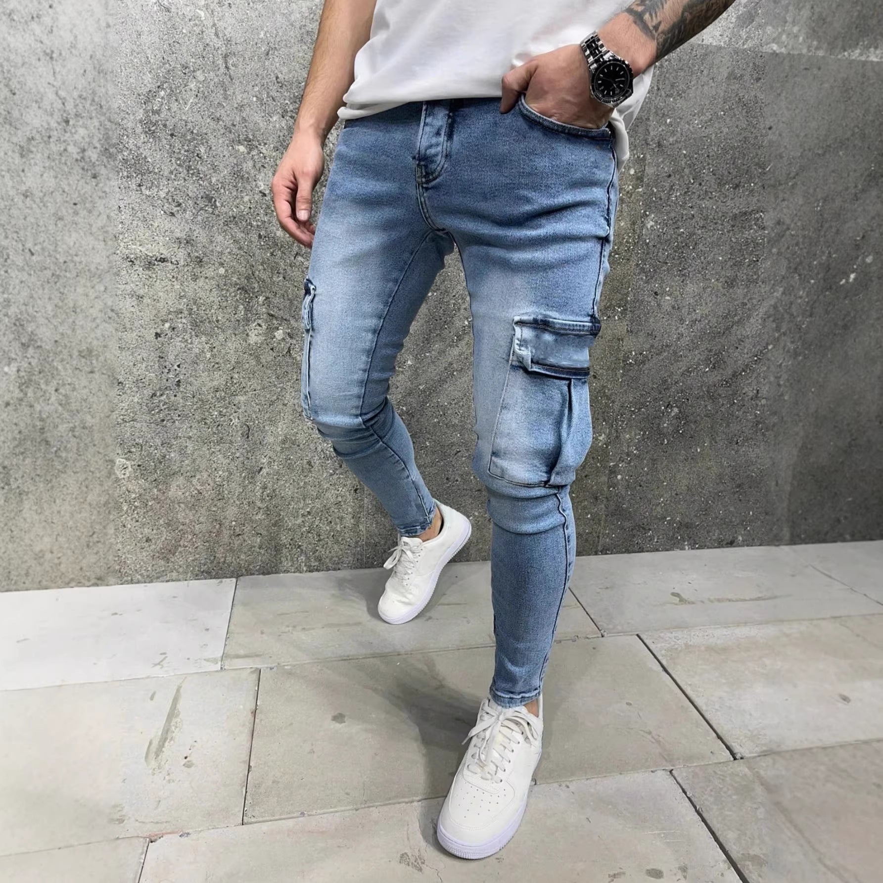 Fashionable Leopard-print Trendy Comfortable Denim Jeans