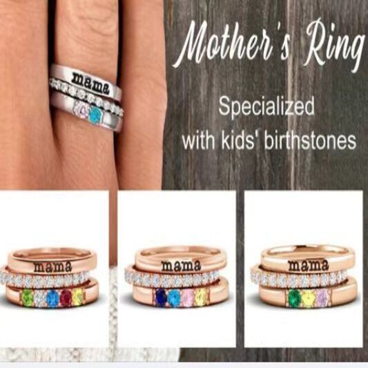 Personalized Ring With Birthstone Letter Names