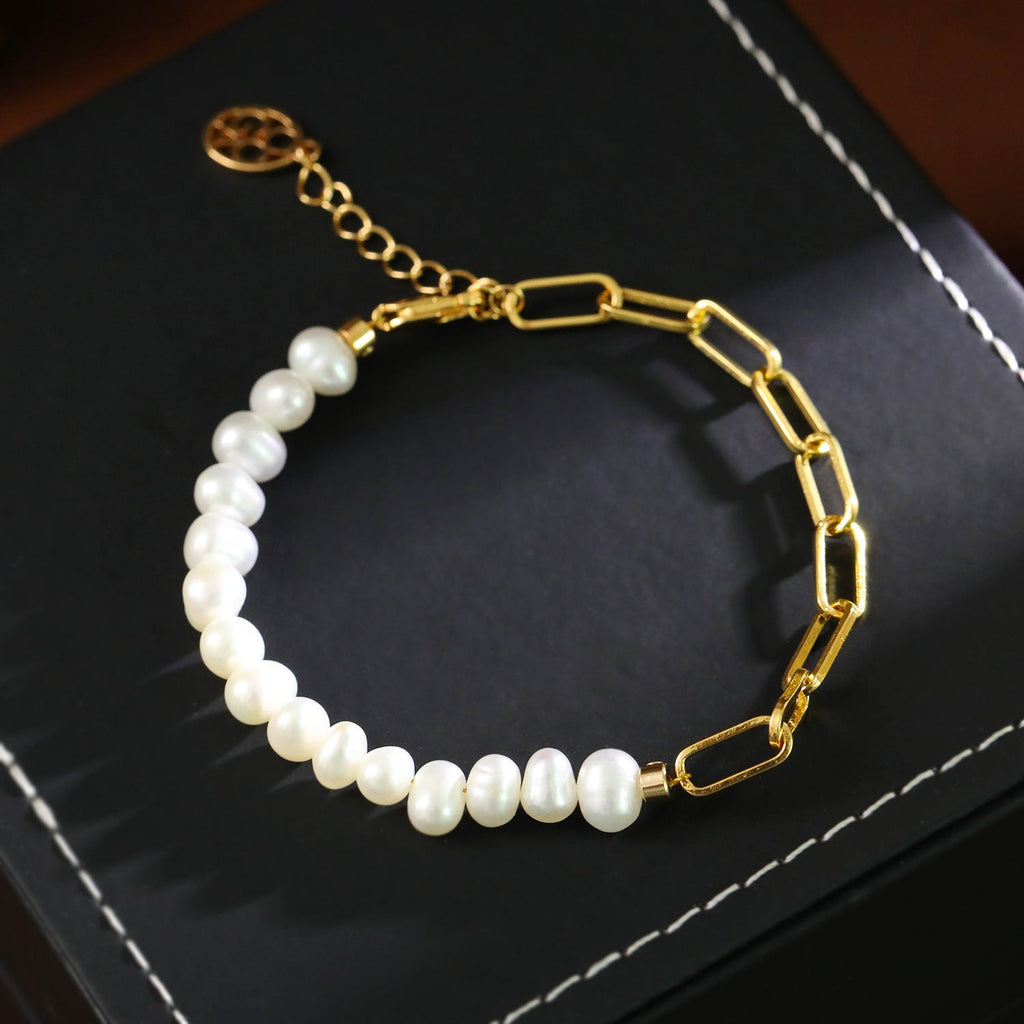 French-style Light Luxury Natural Pearl Assembled Bracelet