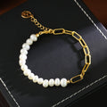 French-style Light Luxury Natural Pearl Assembled Bracelet