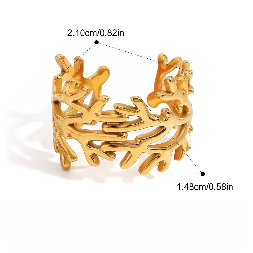 18k gold titanium steel ring