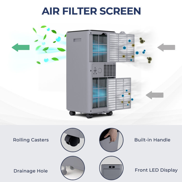 10000 BTU 4-in-1 Portable Air Conditioner with Dehumidifier and Fan Mode
