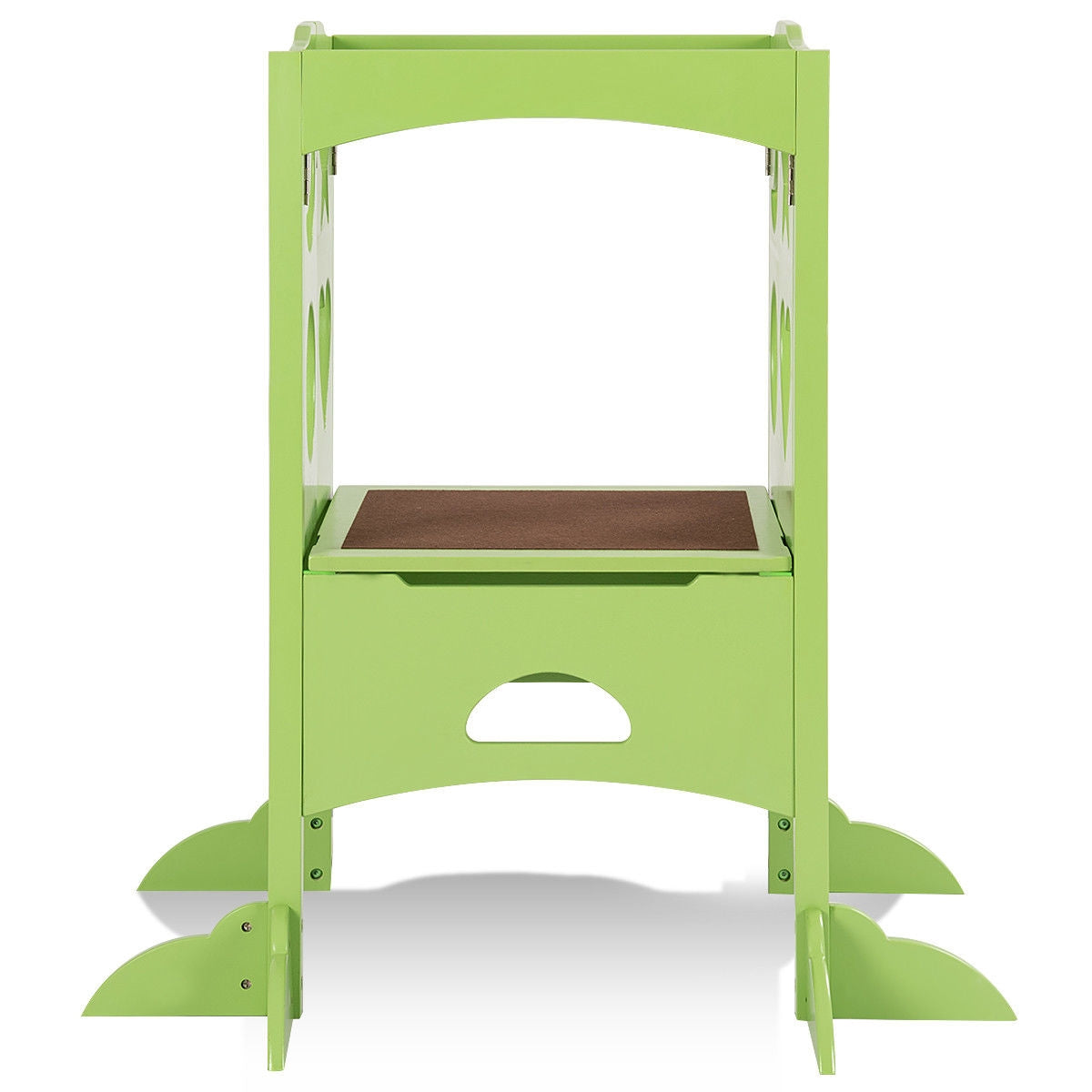 Folding Kids Kitchen Counter Step Stool-Green