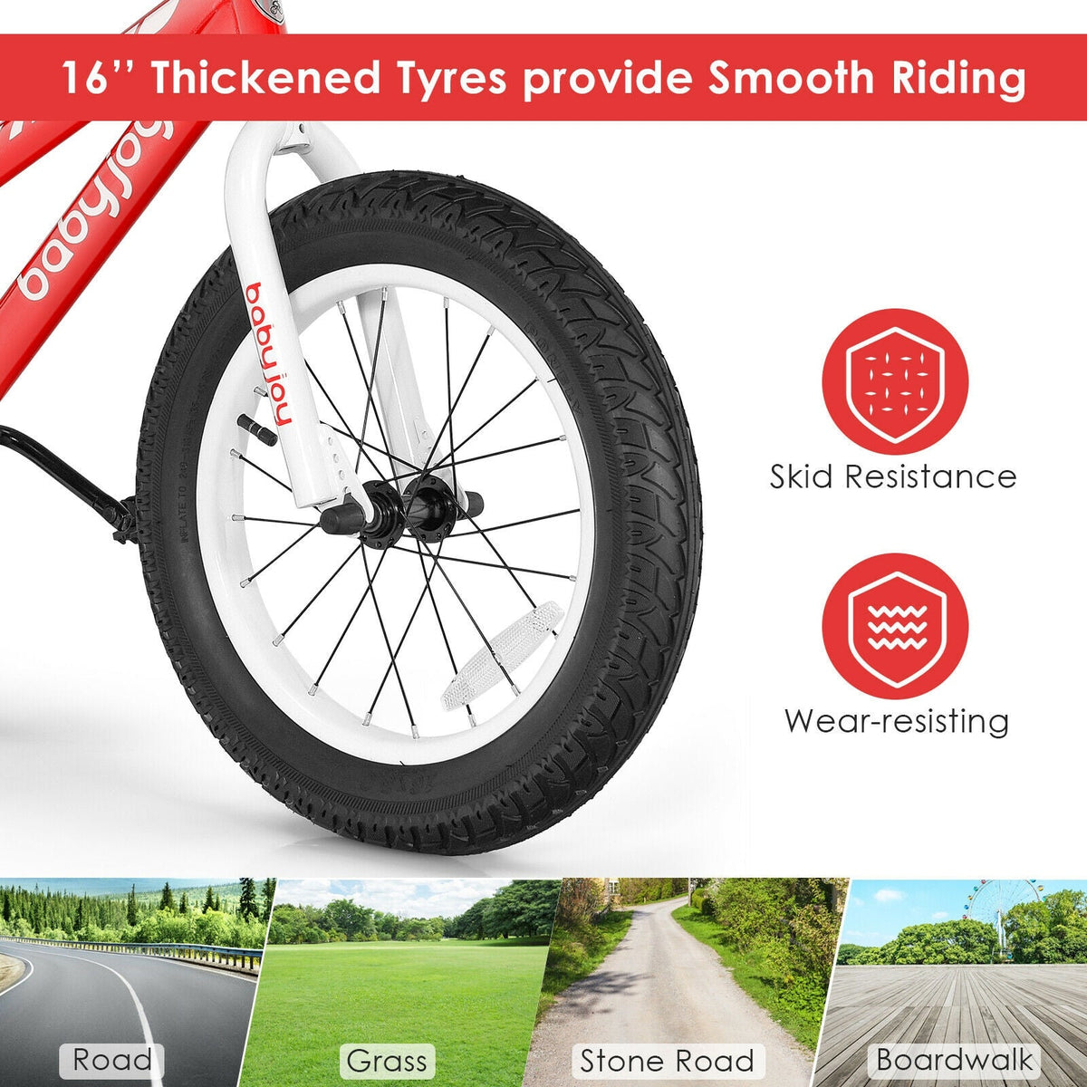 16 Inch Kids Bike Bicycle with Training Wheels for 5-8 Years Old Kids