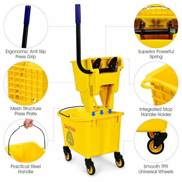 Press Wringer Commercial Mop Bucket