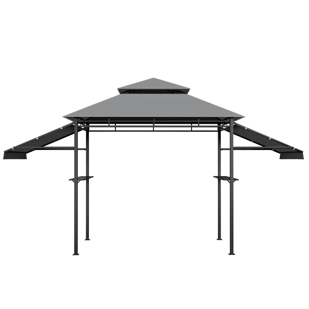 13.5 x 4 Feet Patio BBQ Grill Gazebo Canopy with Dual Side Awnings