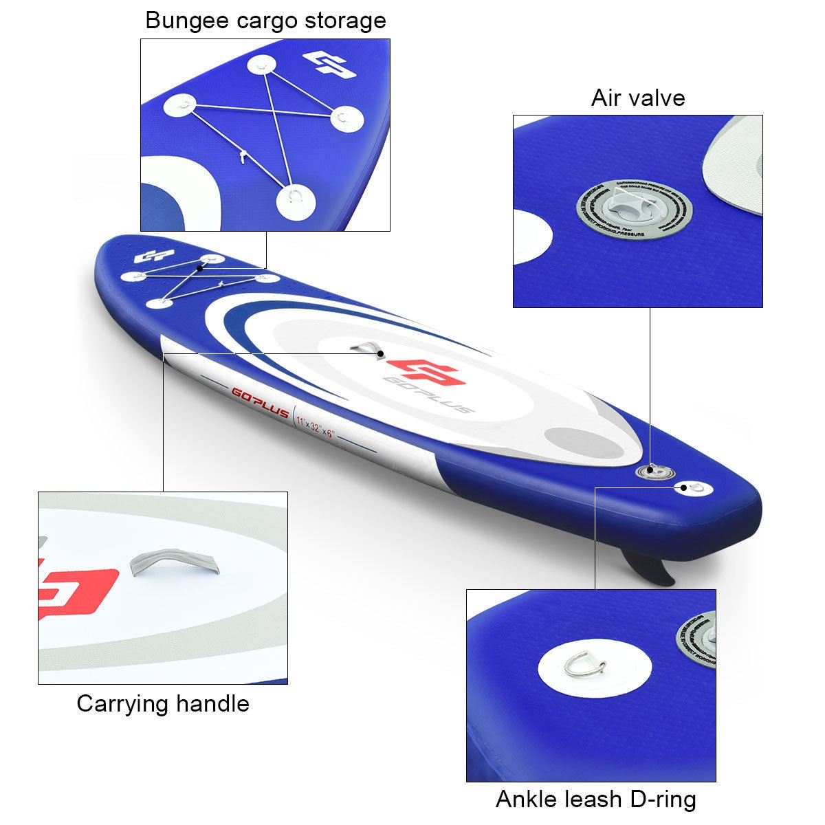 11' Inflatable Stand Up Paddle Board with Accessories