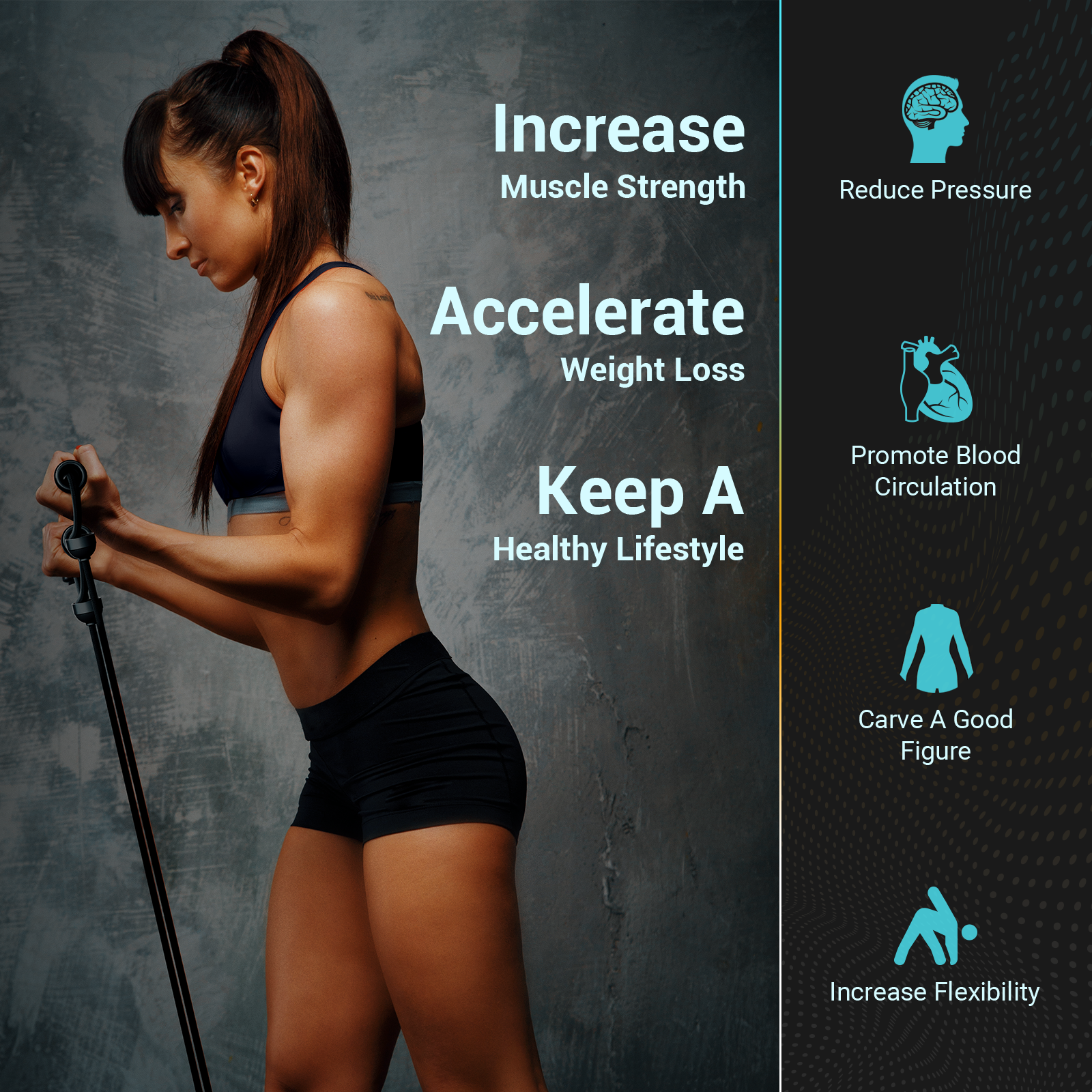 Mini Vibration Body Fitness Platform with Loop Bands