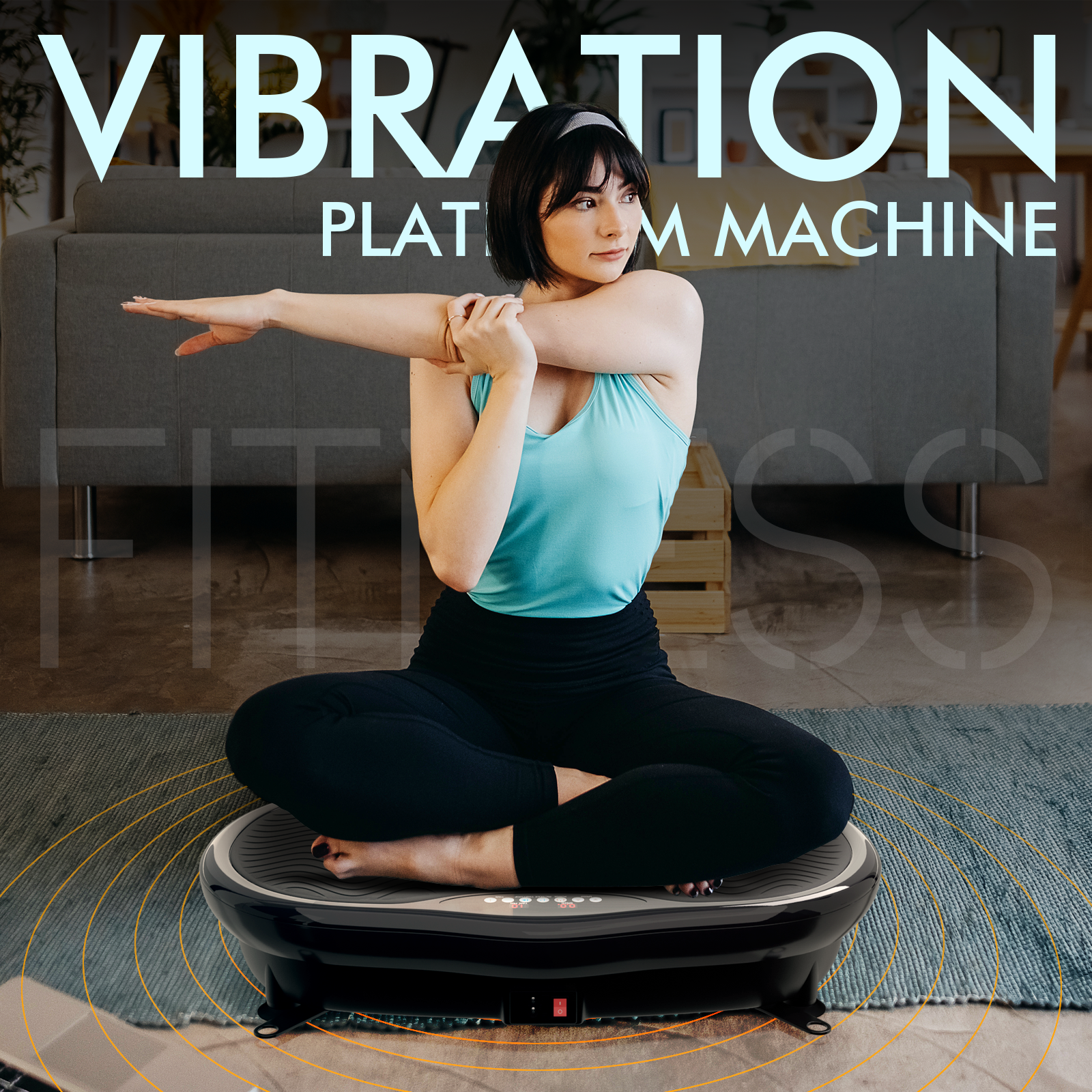 Mini Vibration Body Fitness Platform with Loop Bands