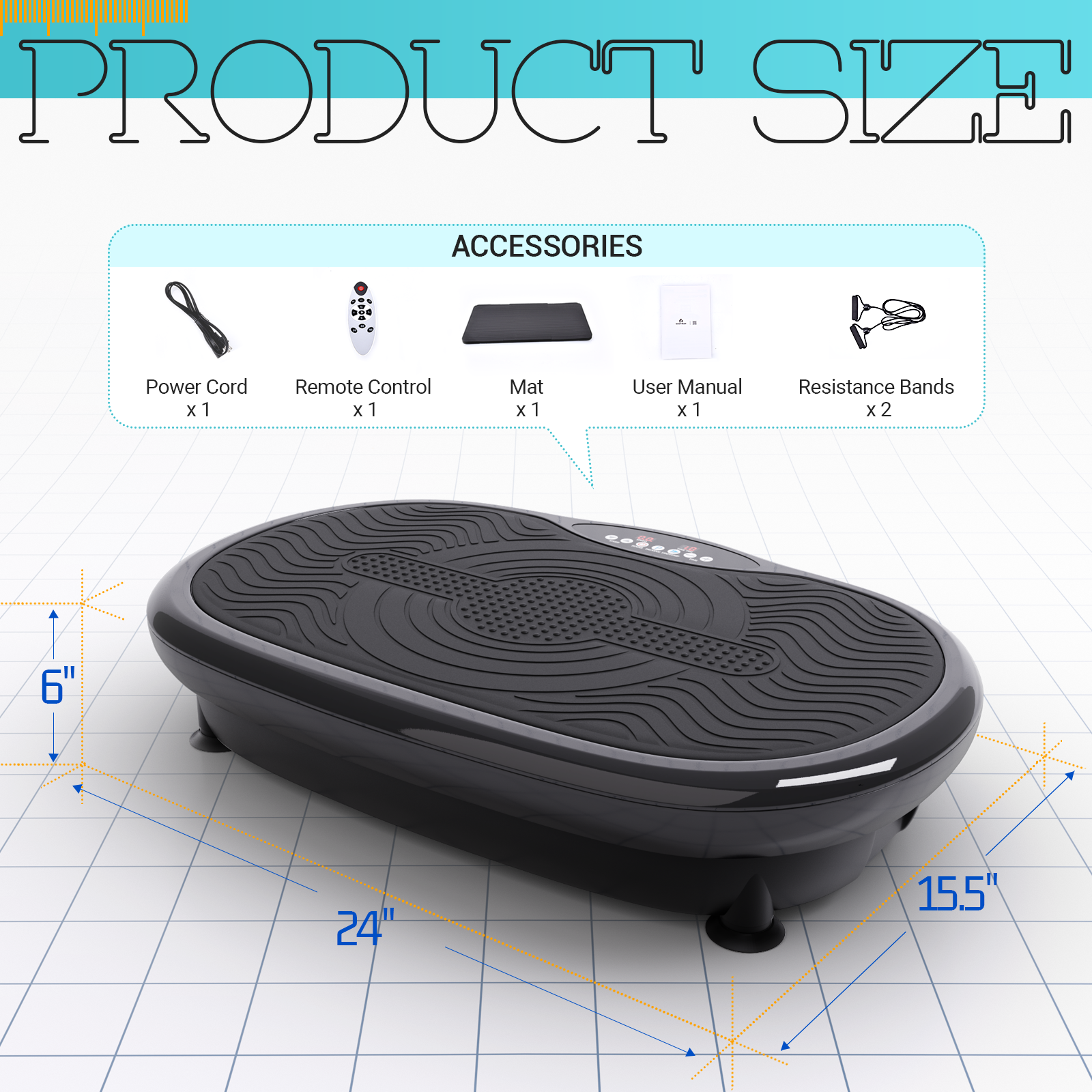 Mini Vibration Body Fitness Platform with Loop Bands