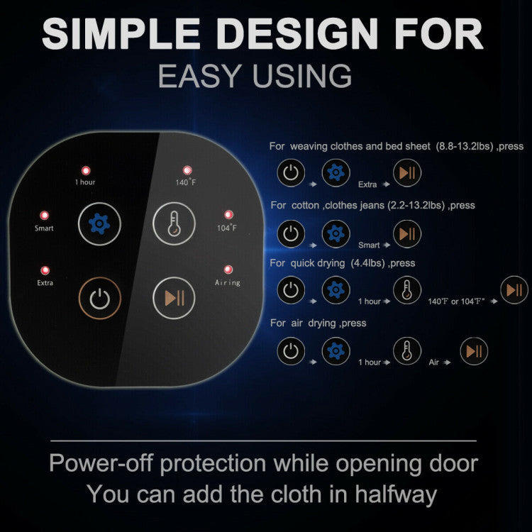 Easy Operation 1700W Electric Tumble Dryer with Simple Controls
