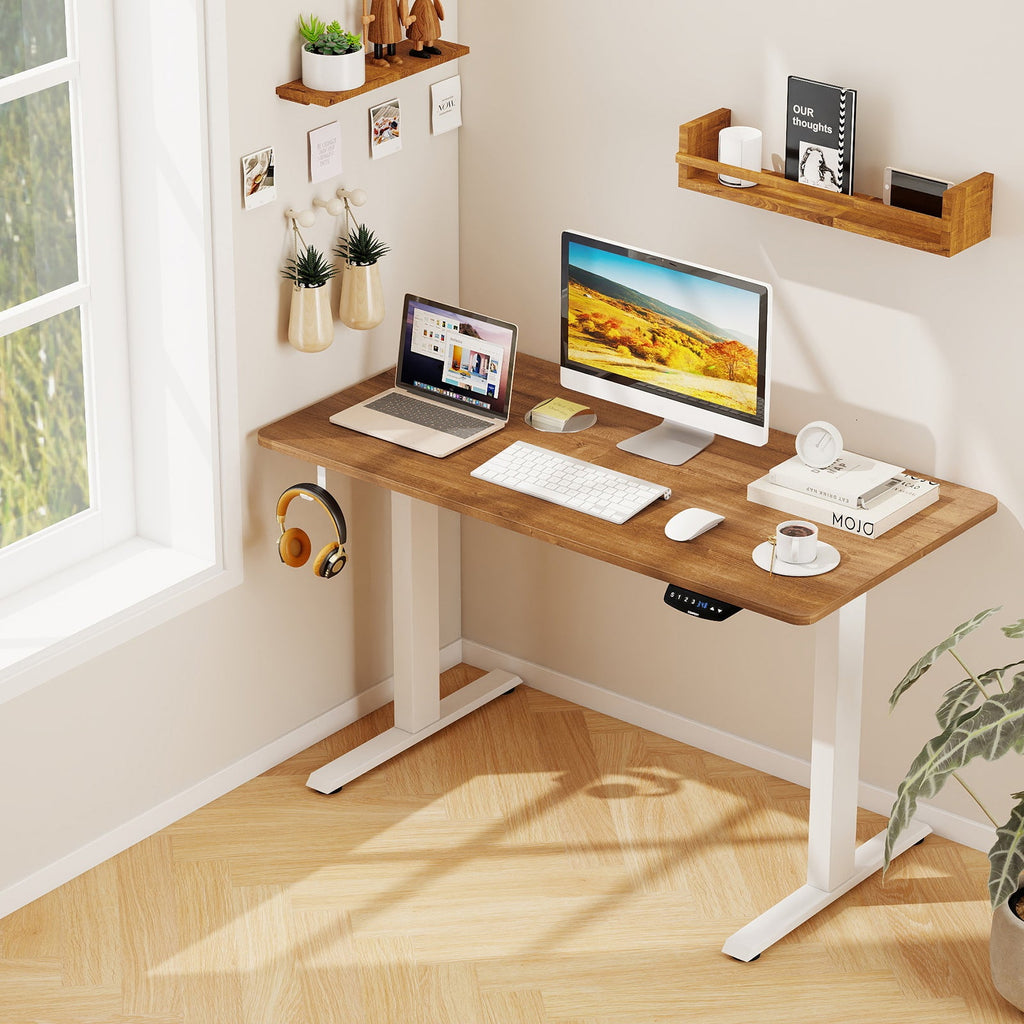 Electric Standing Desk Height Adjustable with 3 Memory Heights Walnut