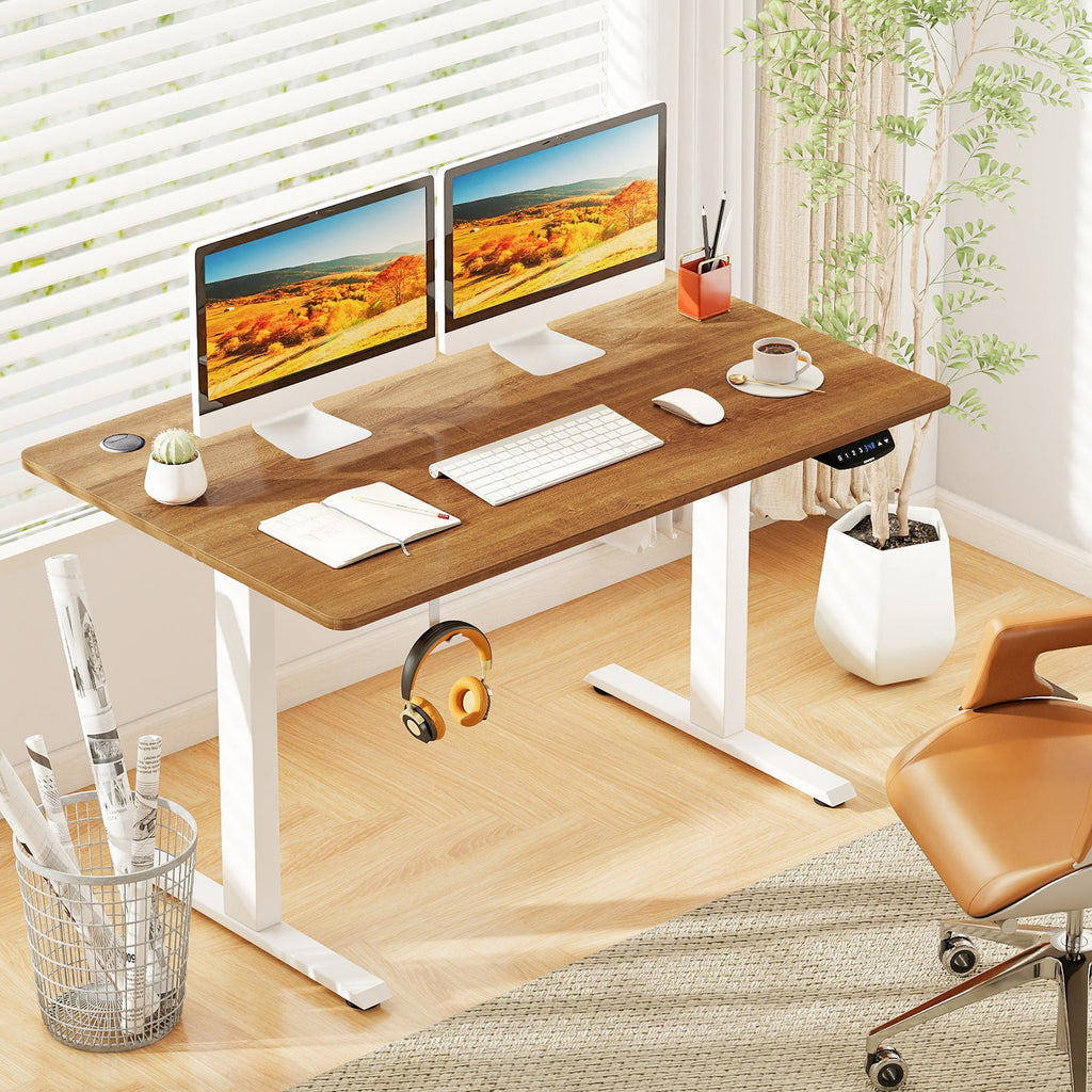 Electric Standing Desk Height Adjustable with 3 Memory Heights Walnut