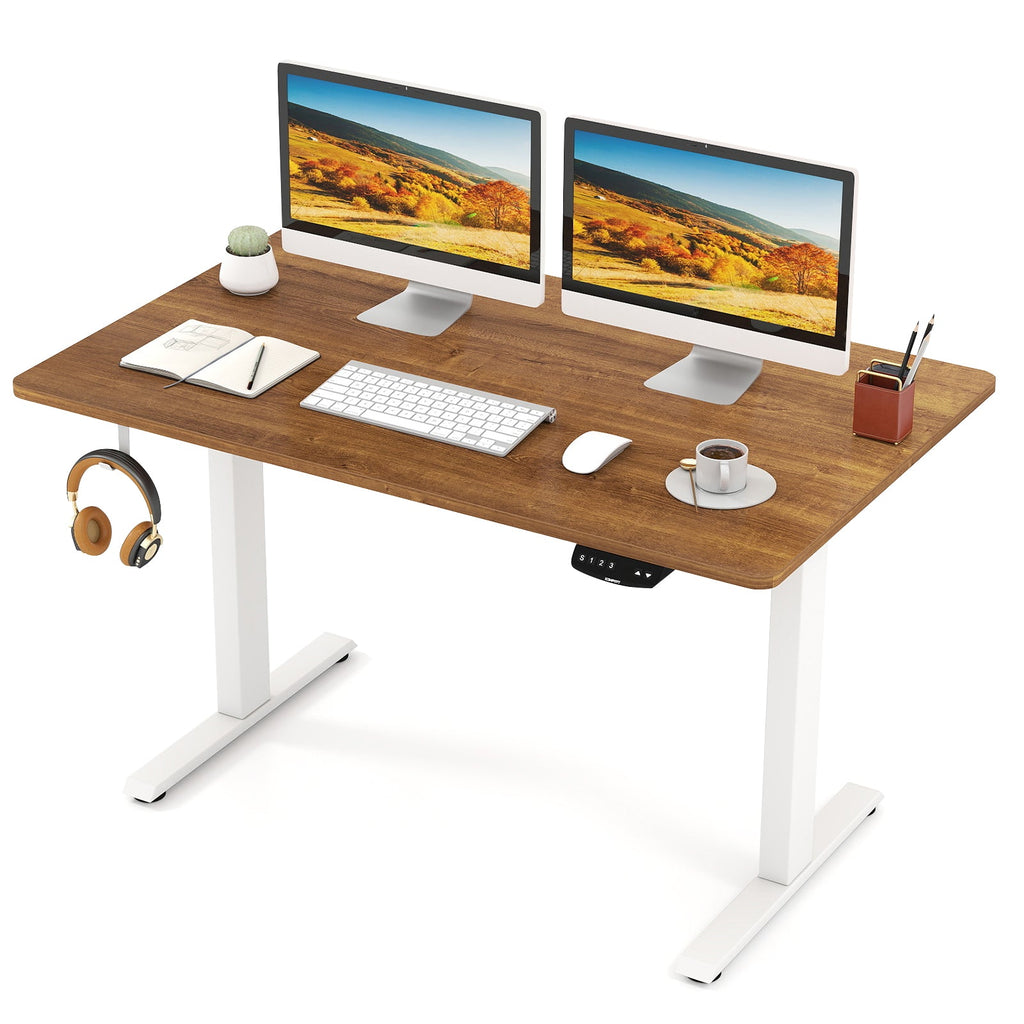 Electric Standing Desk Height Adjustable with 3 Memory Heights Walnut