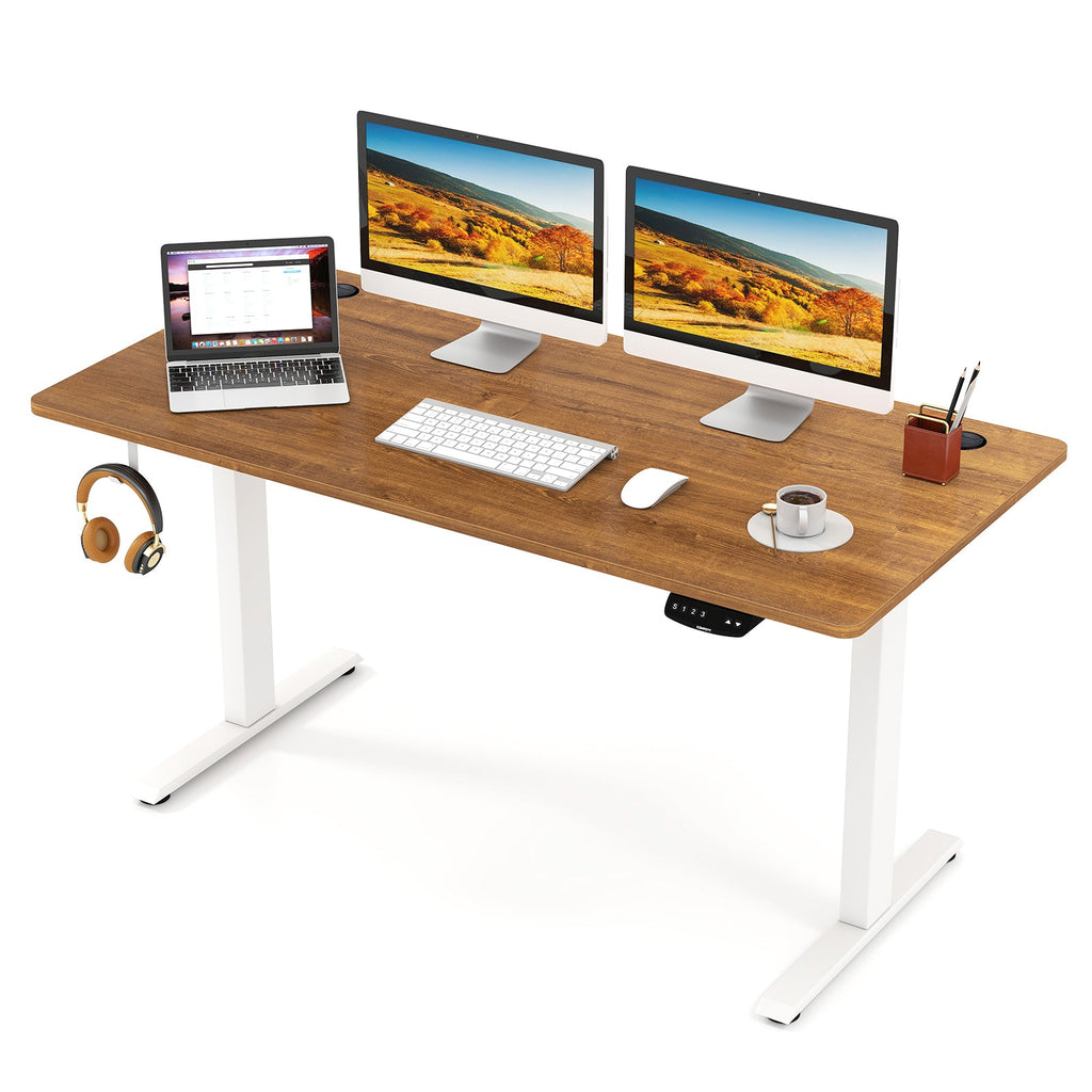 Electric Standing Desk Height Adjustable with 3 Memory Heights Walnut