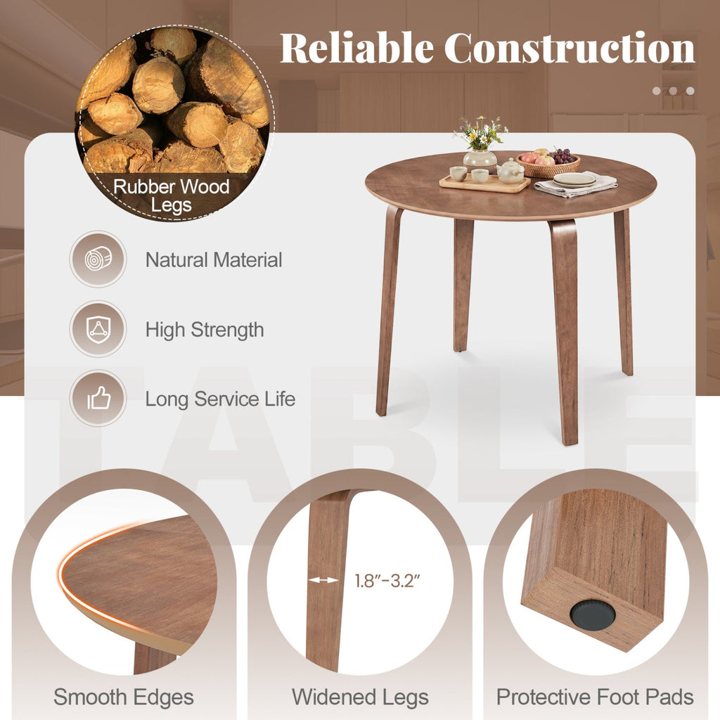 3 Piece Dining Table Set with 2 Padded Dining Chairs and Rubber Wood Table