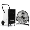 Commercial Dehumidifier and Heavy‑Duty Metal Floor Fan Combo