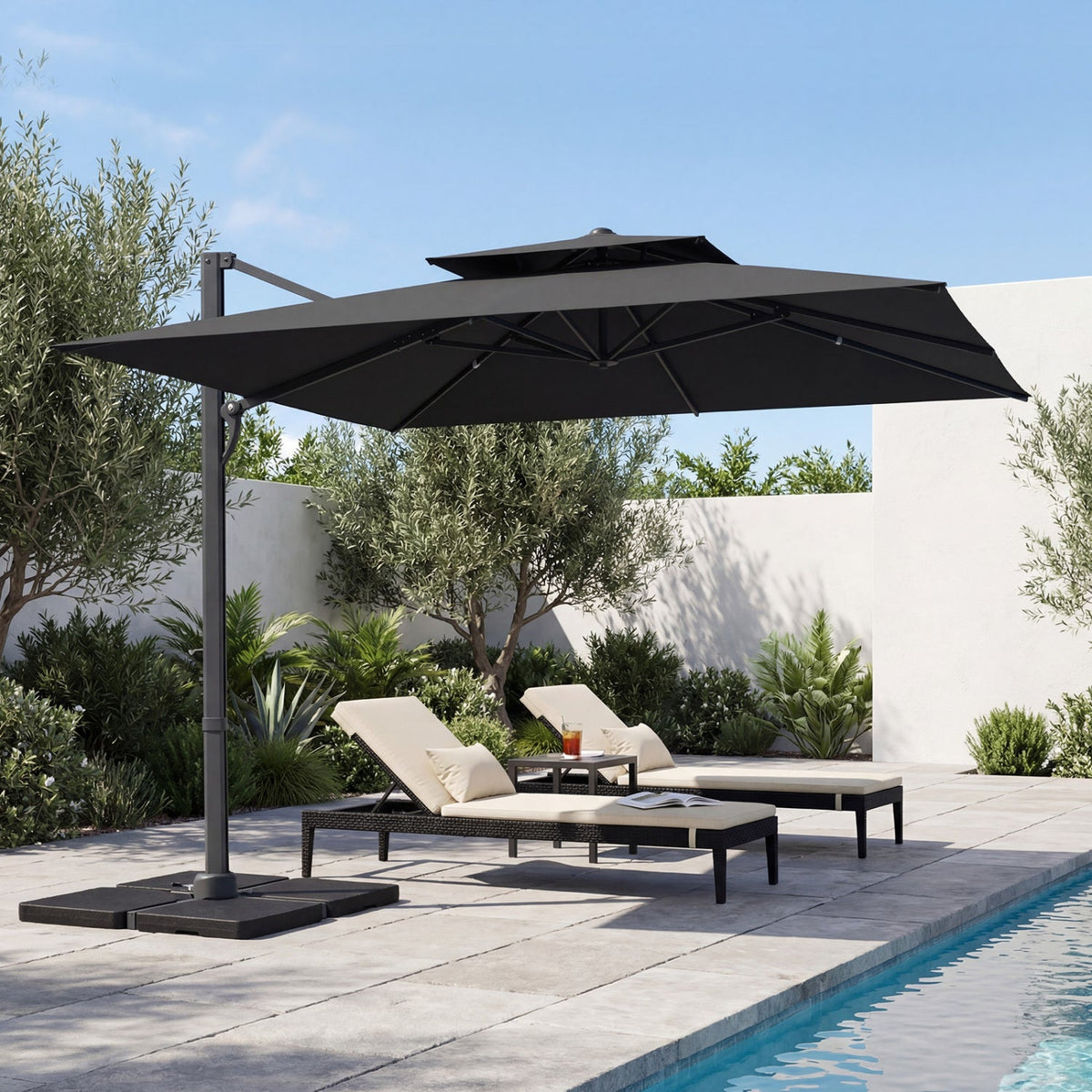 10 FT Cantilever Patio Umbrella with 220 LBS Base